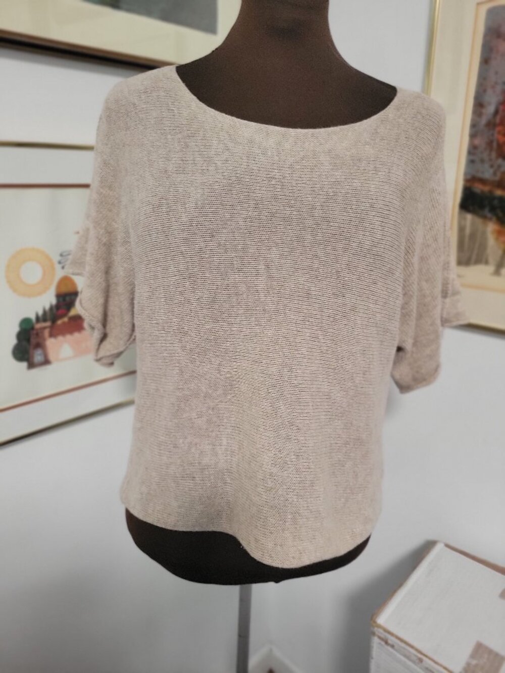 Eileen Fisher Linen Blend Knit Top or Overvest Size M